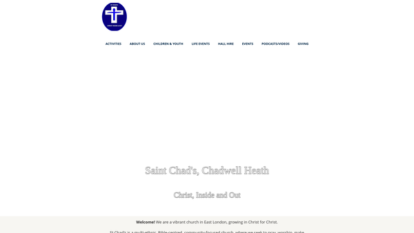 Screenshot of the The Parochial Church Council Of The Ecclesiastical Parish Of St Chad Chadwell Heath website