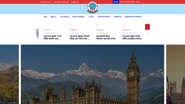 Screenshot of the Tamu Samaj UK website