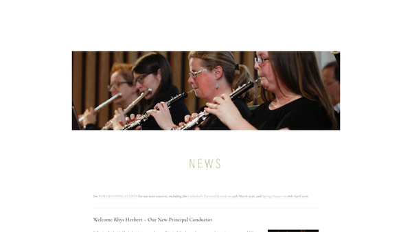 Screenshot of the St Woolos Sinfonia website