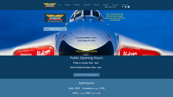 Screenshot of the The Avro Heritage Trust website
