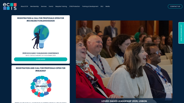 Screenshot of the Eci Schools website