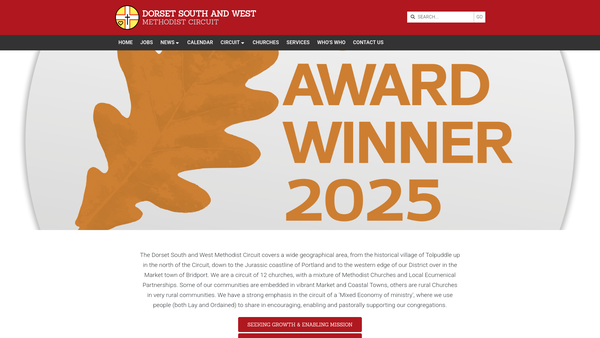Screenshot of the Dorset South and West Circuit website