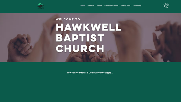 Screenshot of the Hawkwell Baptist Church website