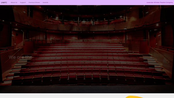 Screenshot of the Lavender Hill Mob Theatre Company website