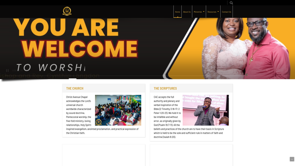 Screenshot of the Christ Avenue Chapel website