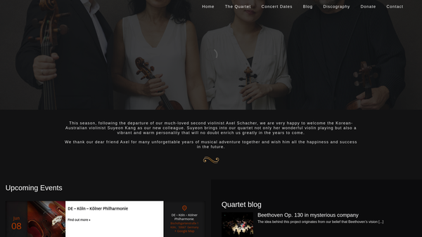 Screenshot of the Belcea Charitable Trust website