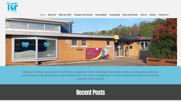 Screenshot of the Tenbury Community Pool website