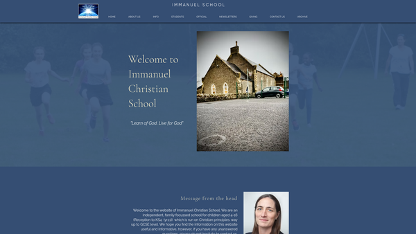 Screenshot of the Immanuel Christian School Limited website