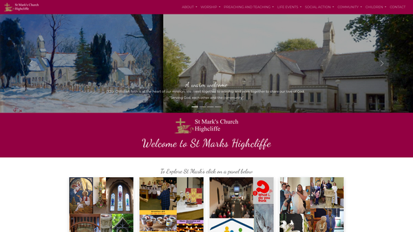Screenshot of the The Parochial Church Council Of The Ecclesiastical Parish Of St Mark Highcliffe Diocese Of Winchester website