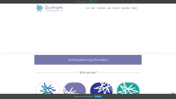 Screenshot of the Durham Community Church website