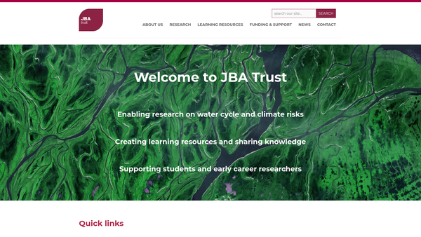 Screenshot of the Jba Trust Limited website
