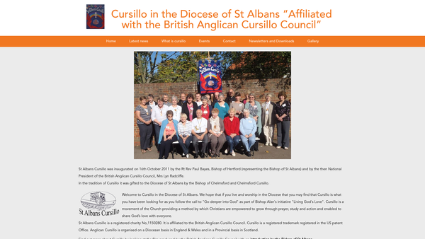 Screenshot of the St Albans Cursillo website