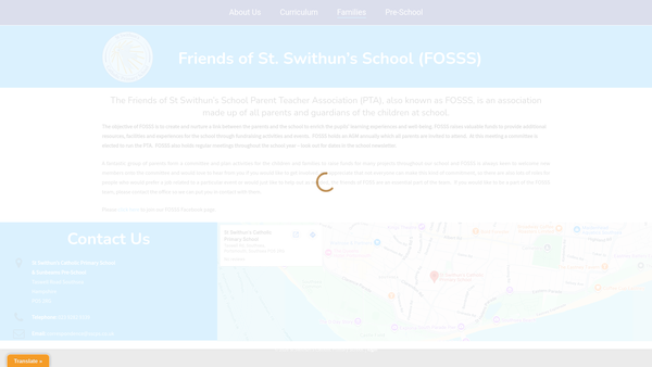 Screenshot of the Friends Of St Swithun's School website