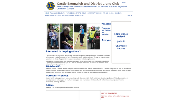 Screenshot of the Castle Bromwich & District Lions Club Charitable Trust Fund website