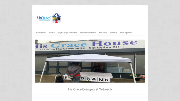 Screenshot of the His Grace Evangelical Outreach website