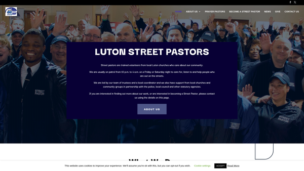 Screenshot of the Luton Street Pastors website