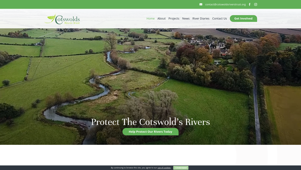Screenshot of the Cotswolds Rivers Trust website