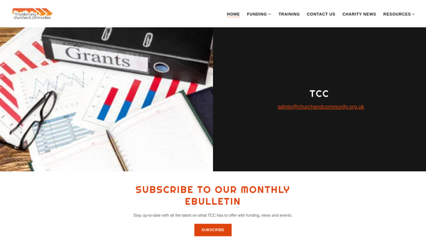 Screenshot of the Transforming Churches And Communities website