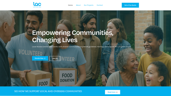 Screenshot of the Local Access Centre website