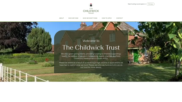 Screenshot of the The Childwick Trust website