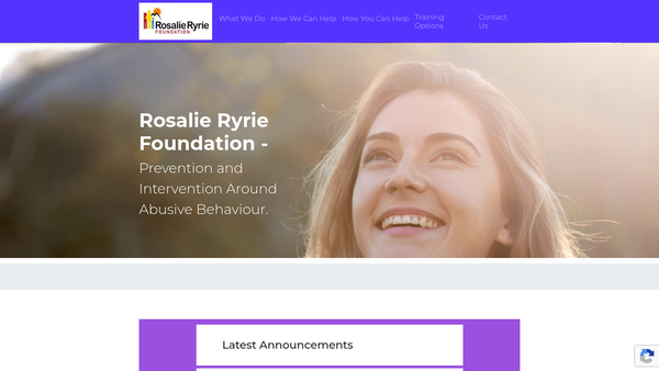 Screenshot of the Rosalie Ryrie Foundation Ltd website