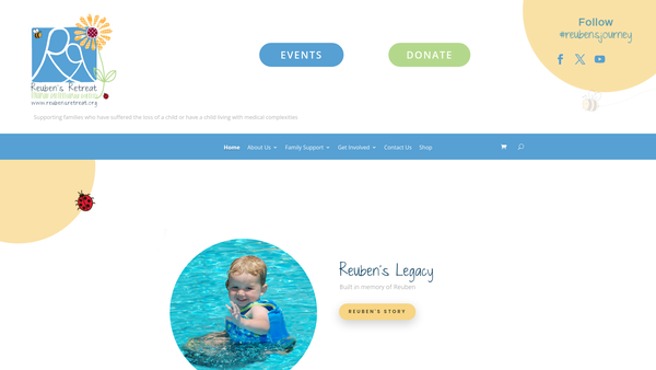 Screenshot of the Reubens Retreat Ltd website