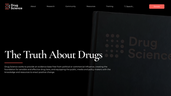 Screenshot of the Drugscience Ltd website