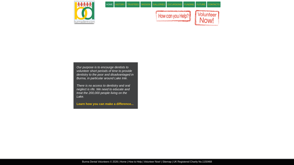 Screenshot of the Burmadent website
