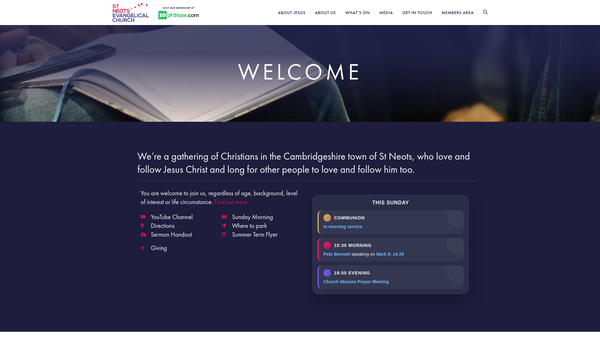 Screenshot of the St.neots Evangelical Church website