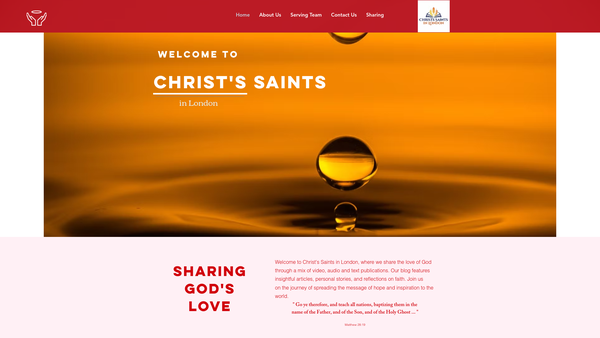 Screenshot of the Christ's Saints In London website