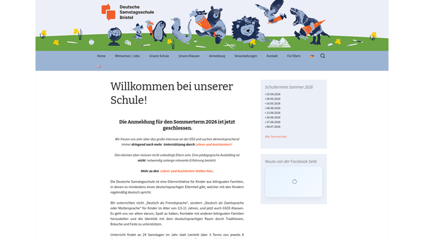 Screenshot of the German Saturday School Bristol website