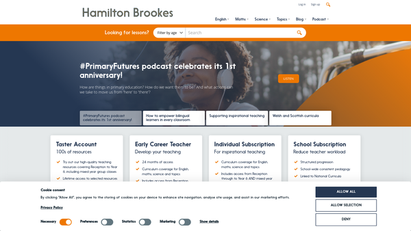 Screenshot of the William Rowan Hamilton Trust website