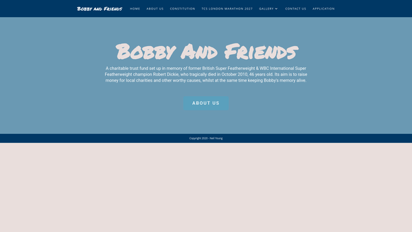 Screenshot of the Robert Dickie Charitable Trust website