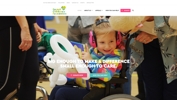 Screenshot of the The Dorset Children's Foundation website