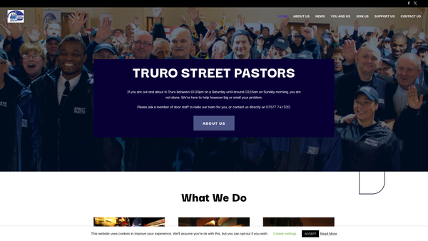 Screenshot of the Truro Street Pastors website
