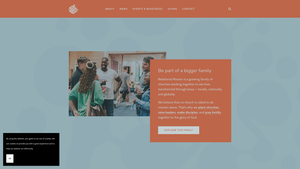 Screenshot of the Relational Mission website