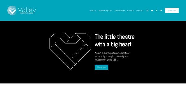 Screenshot of the Valley Community Theatre website