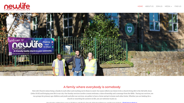 Screenshot of the New Life Lancaster website