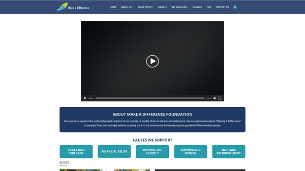 Screenshot of the You Can Make A Difference website