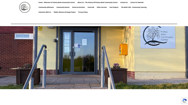 Screenshot of the Pottery Bank Community Centre Ltd website
