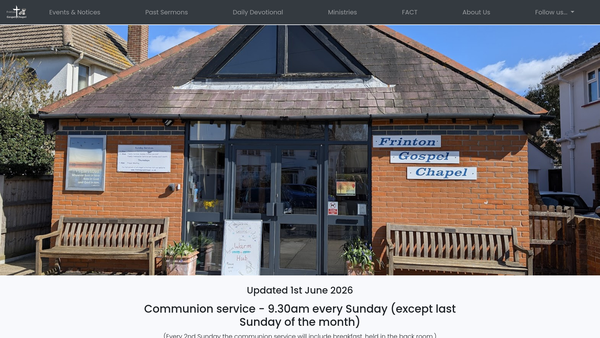 Screenshot of the Frinton Gospel Chapel Trust website