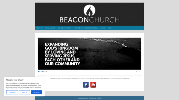 Screenshot of the The Beacon Church website