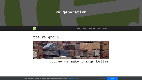 Screenshot of the Re Generation (Urban & Rural) Ltd website