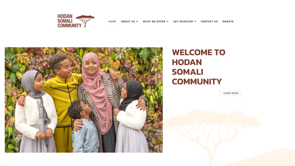 Screenshot of the Hodan Somali Community website