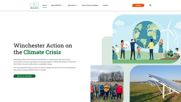 Screenshot of the Winchester Action On Climate Change Ltd website