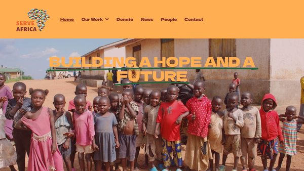 Screenshot of the Serve Africa website