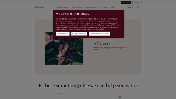 Screenshot of the Coutts Charitable Foundation website