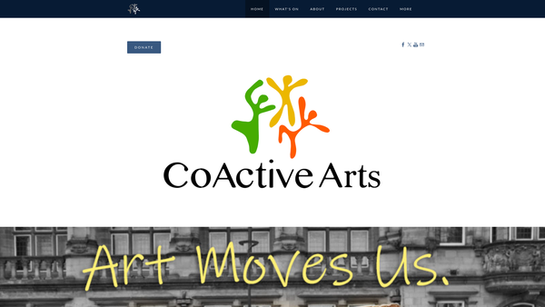 Screenshot of the Coactive Arts website