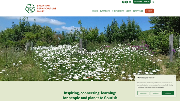 Screenshot of the Brighton Permaculture Trust website