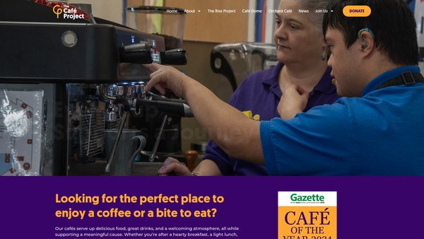 Screenshot of the The Cafe Project Basingstoke website